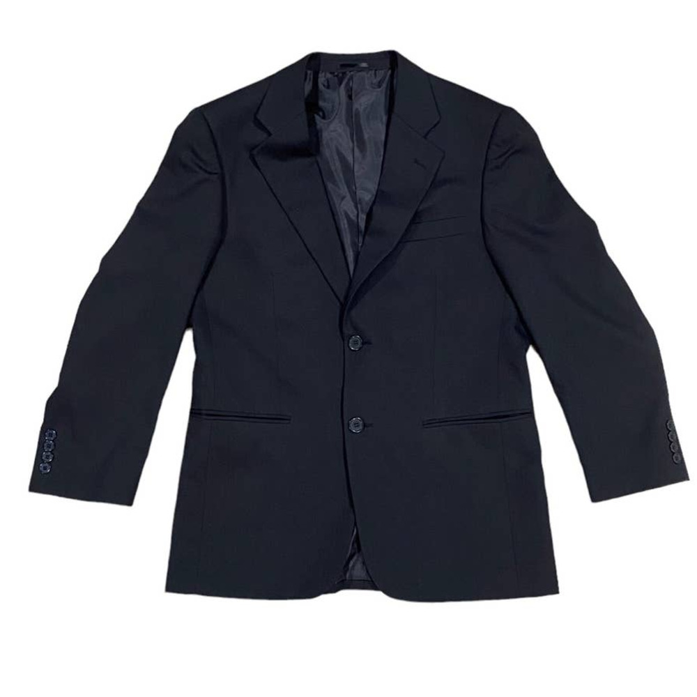 Men's Black Striped Carlo Lusso 150 Complete Suit